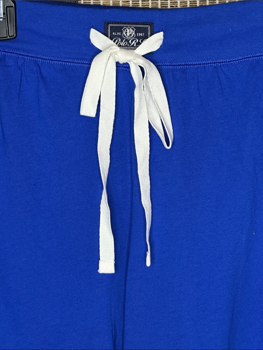 NWT Polo by Ralph Lauren Royal Blue Knit Lounge Shorts with White Drawstring XL - Picture 2 of 8